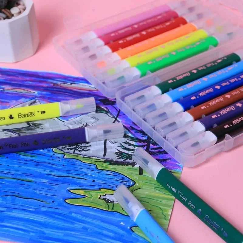Bantex Double Ended Feltpen BK3020 12 Colour Spidol Warna Bullet Dual Tip
